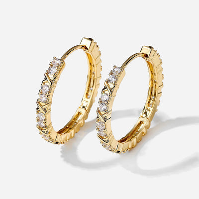 Aurelisse | Zirconia Cross Earrings 18K Gold
