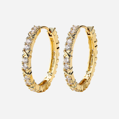 Aurelisse | Zirconia Cross Earrings 18K Gold