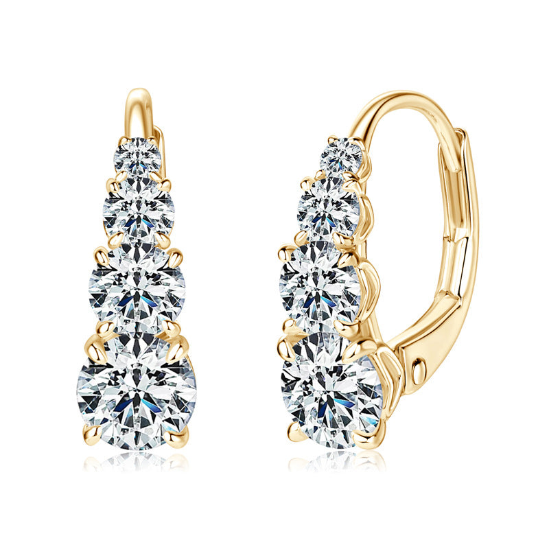 Elorianne | Earrings with Four Stones 18k Gold